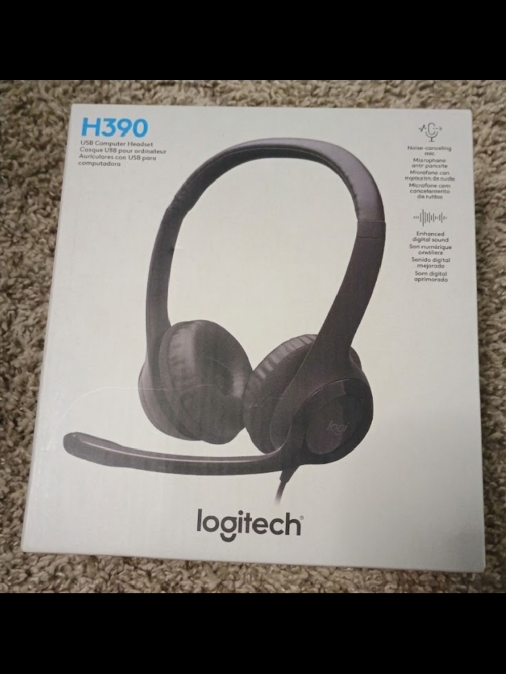 Logitech H390 Wired USB Headset in Black